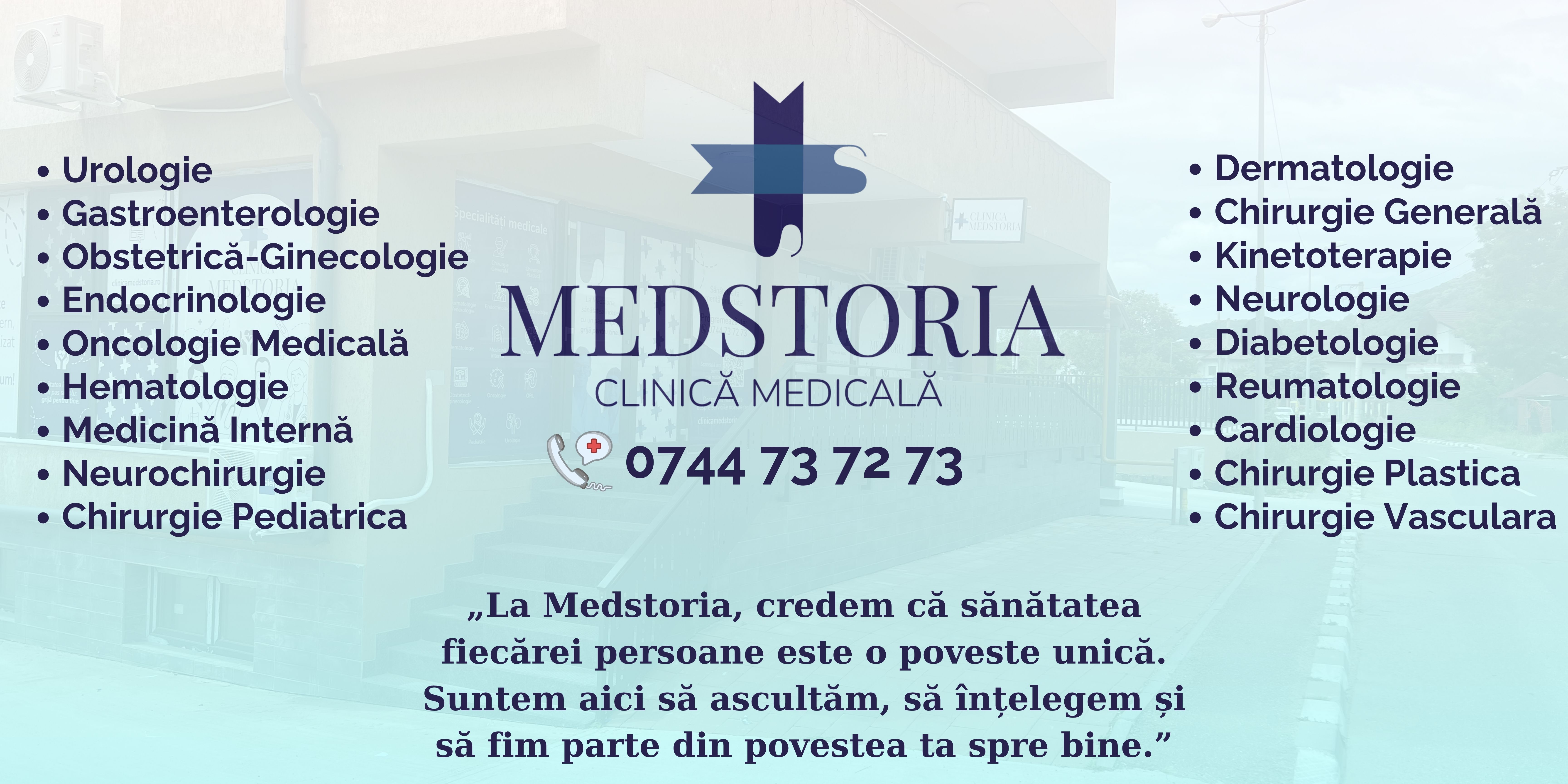 Specialități medicale Clinica Medstoria — Urologie, Gastroenterologie, Ginecologie, Neurologie, Cardiologie, Endocrinologie și altele, Râmnicu Vâlcea